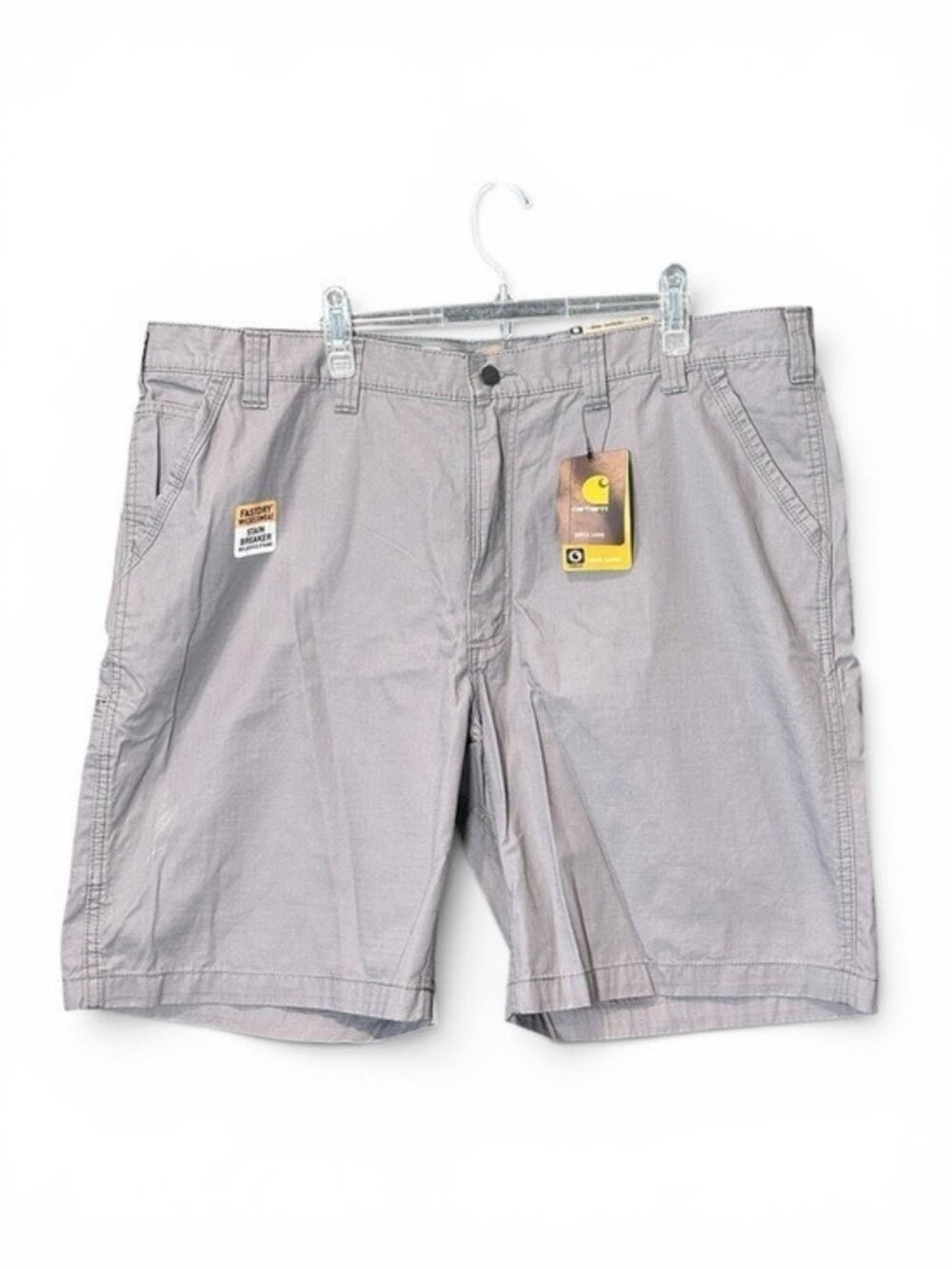 Carhartt‎ Force Tappen Work Shorts 44x10 Gray Ripstop Relaxed Fit Cotton Utility
